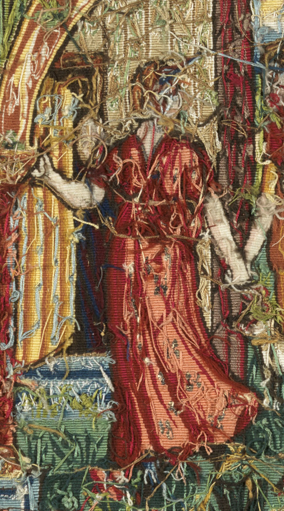 Tapestry depicting Tobias being welcomed home by his mother