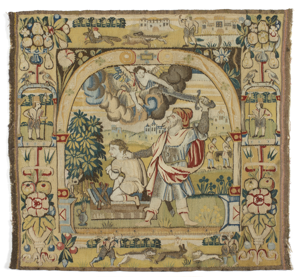 Tapestry panel, depicting 'The Sacrifice of Isaac'